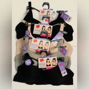 Hanes pack of 4 Sz XXXL Womens ComfortFlex Fit Easywire T-Shirt Bra Style MHG582